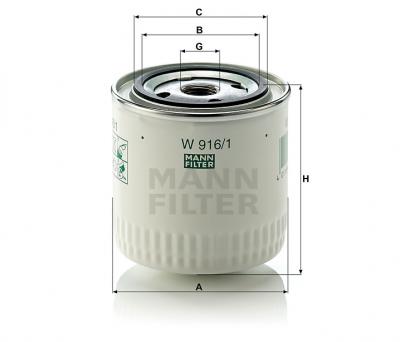 Масляный фильтр MANN-FILTER W916/1