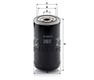 Масляный фильтр MANN-FILTER W950/14