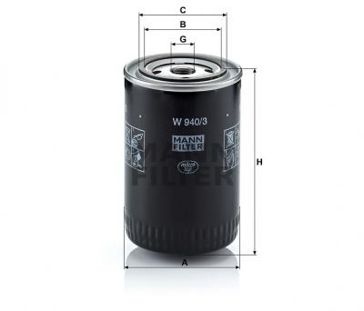 Масляный фильтр MANN-FILTER W940/3