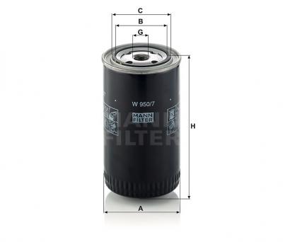 Масляный фильтр MANN-FILTER W950/7