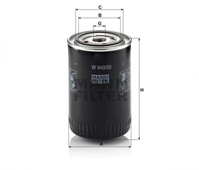 Масляный фильтр MANN-FILTER W940/35