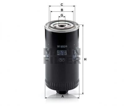 Масляный фильтр MANN-FILTER W950/4