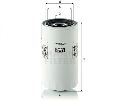 Масляный фильтр MANN-FILTER W950/36