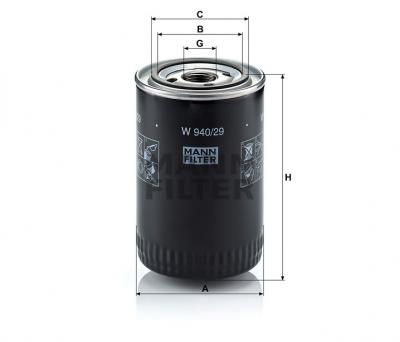 Масляный фильтр MANN-FILTER W940/29