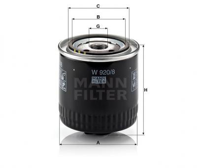 Масляный фильтр MANN-FILTER W920/8