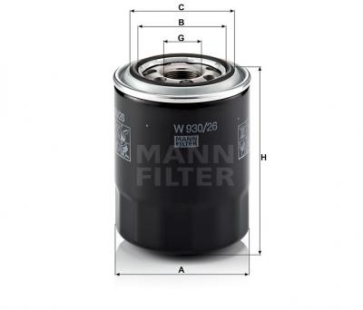 Масляный фильтр MANN-FILTER W930/26