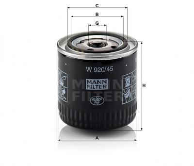 Масляный фильтр MANN-FILTER W920/45