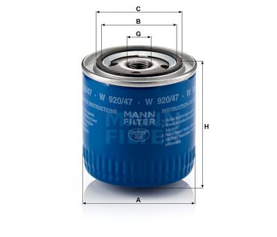Масляный фильтр MANN-FILTER W920/47