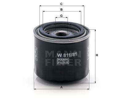 Масляный фильтр MANN-FILTER W811/81